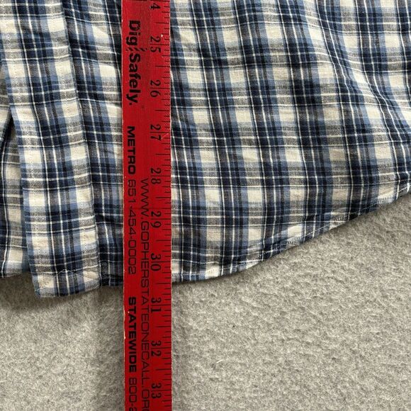 Polo Ralph Lauren Men's Button Up Shirt Linen‎ Cotton Blend Plaid Blue Size M - Picture 11 of 11